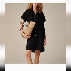J Crew Capitaine Shirtdress in Black Linen | XXL NWT